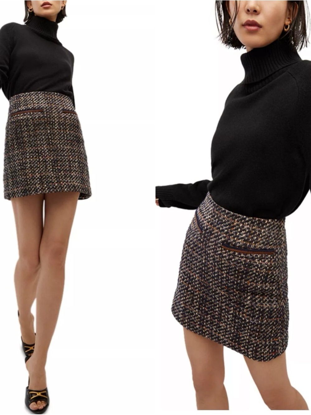 Veronica Beard Perry Bouclé
Tweed Mini Skirt in Navy